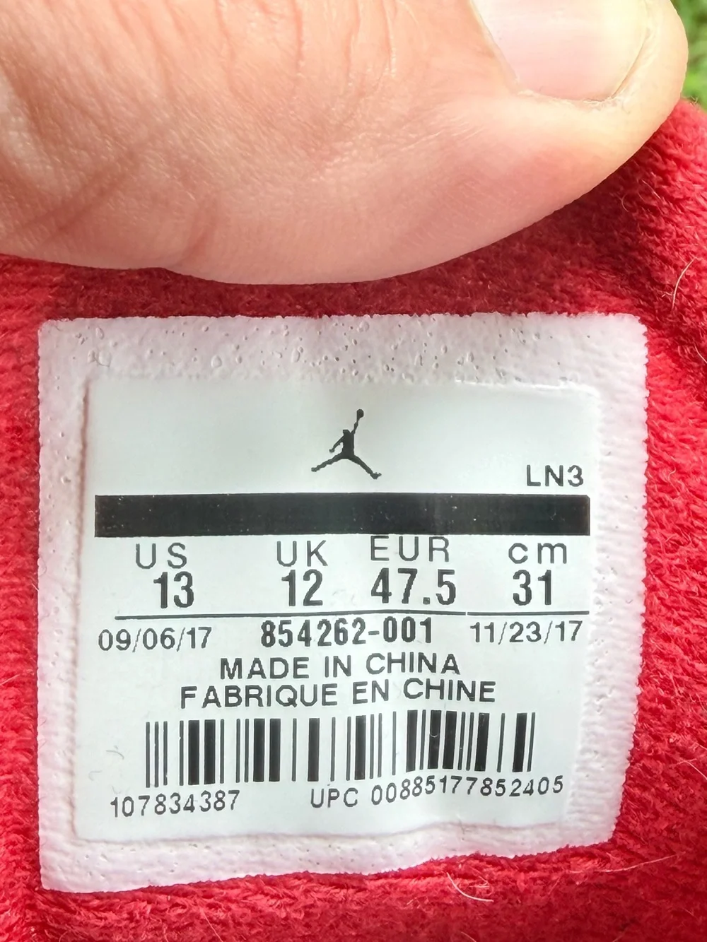 Jordan 3 Retro Black/Grey/Red Elephant Print Sneaker